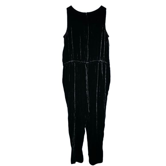 Eileen Fisher Drawstring Slouchy Velvet Jumpsuit Black - Picture 3 of 6